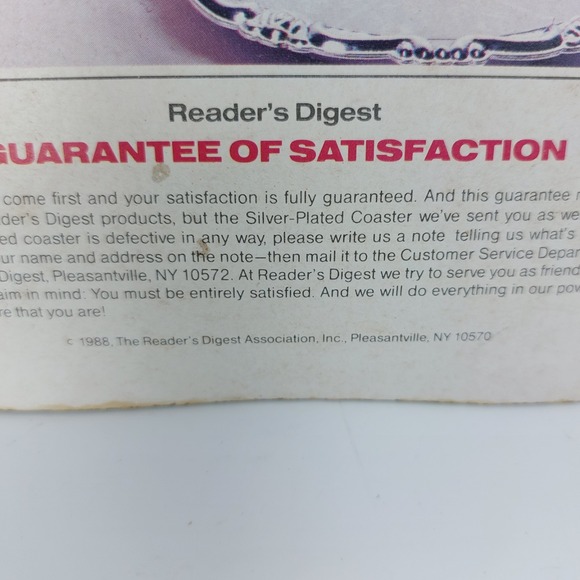 4 Vintage Silver Plated Promo Coaster 3-88' 1-89' Readers Digest Italy New Old - Picture 7 of 8